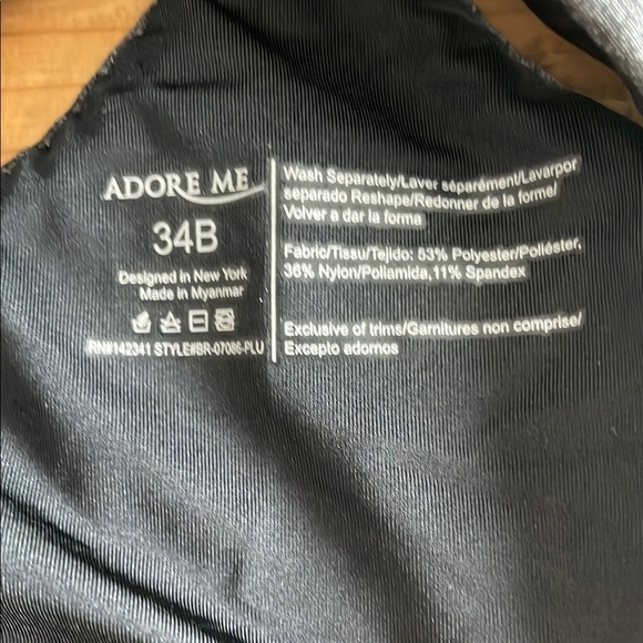 Adore Me Black/Grey T-Shirt Bra racer back with Molded Cups - Picture 6 of 6